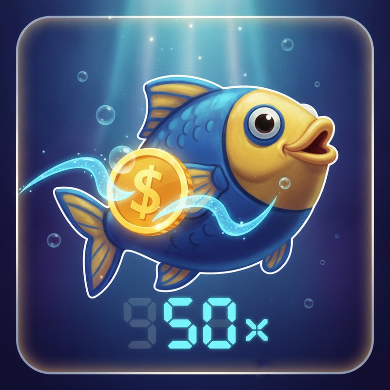 Fish symbol with cash prize